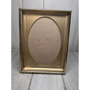 Vintage Gold Mat Photo Picture Frame 5x7 Gold Oval Ornate Insert Regency
